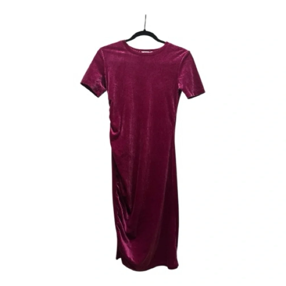Zara Velvet Fuchsia Midi Dress - Picture 2 of 4